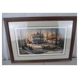 Homeward Bound Terry Redlin Signed Print 34x25 Framed Winter Americana