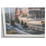 Homeward Bound Terry Redlin Signed Print 34x25 Framed Winter Americana