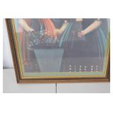 Framed Portrait Print of Two Children with Flowers, 24x30 Inches