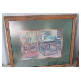 Lot of 3 Framed Art Prints: Mother and Child, Boy in Garden, Interior Scene