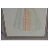 Framed Fashion Illustration Signed, 31 x 24 in