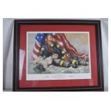 Framed Firefighter Art Print "The Fireman