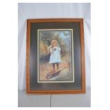 Framed Print of Girl with Apple by Jenny Nystrom, 28x22 Inch