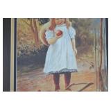 Framed Print of Girl with Apple by Jenny Nystrom, 28x22 Inch