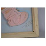 Mixed-media doll portrait artwork framed 24x18 signed