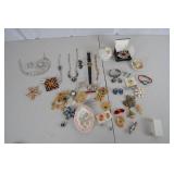 Large Assortment of Vintage and Costume Jewelry with Watches