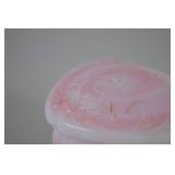 Fenton Pink and White Heart-shaped Glass Trinket Box