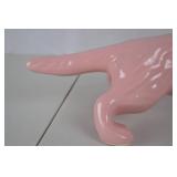 Pink ceramic cat figurine