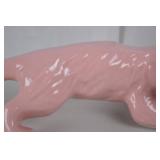 Pink ceramic cat figurine