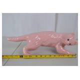 Pink ceramic cat figurine