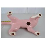 Pink ceramic cat figurine