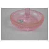 Fenton Pink Glass Ring Holder, Handmade USA, 3-Inch Diameter