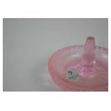 Fenton Pink Glass Ring Holder, Handmade USA, 3-Inch Diameter