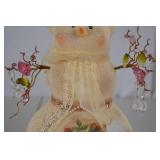 Handmade Snowman Christmas Decor with Floral Embellishments, 12 in.