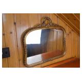 Vintage Ornate Gold Floral Framed Mirror, 29x25 Inches