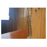 Vintage Ornate Gold Floral Framed Mirror, 29x25 Inches