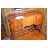 Vintage Painted Buffet Sideboard with Floral Detail, 48 in Wide