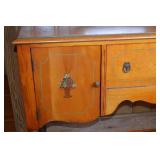 Vintage Painted Buffet Sideboard with Floral Detail, 48 in Wide