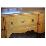 Vintage Painted Buffet Sideboard with Floral Detail, 48 in Wide