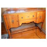 Vintage Painted Buffet Sideboard with Floral Detail, 48 in Wide