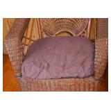 Pair of Wicker Armchairs with Cushions