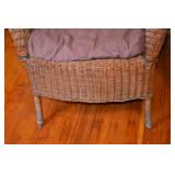 Pair of Wicker Armchairs with Cushions