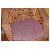 Pair of Wicker Armchairs with Cushions
