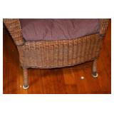 Pair of Wicker Armchairs with Cushions