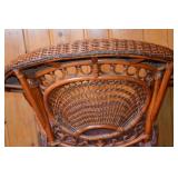 Pair of Wicker Armchairs with Cushions