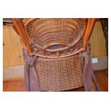 Pair of Wicker Armchairs with Cushions