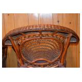 Pair of Wicker Armchairs with Cushions