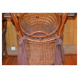 Pair of Wicker Armchairs with Cushions