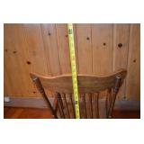 Vintage solid wood spindle-back rocking chair, 35 in. tall