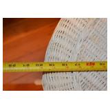 White Wicker Accent Table with Shelf, 22.5 in. H x 19 in. W