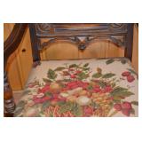 Antique Carved Oak Armchair with Needlepoint Seat
