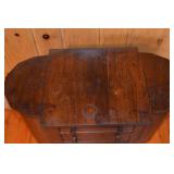 Vintage Wood Sewing Cabinet with Drawers and Side Bins