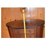 Vintage Wood Sewing Cabinet with Drawers and Side Bins