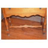 Vintage Wood China Cabinet with Glass Door and Drawer, 64 in Tall