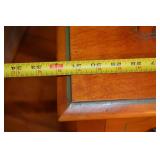 Vintage Wood China Cabinet with Glass Door and Drawer, 64 in Tall