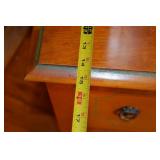 Vintage Wood China Cabinet with Glass Door and Drawer, 64 in Tall