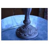 Ornate Table Lamp With Beaded Shade, 31-Inch Height