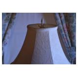 Ornate Table Lamp With Beaded Shade, 31-Inch Height