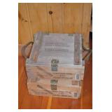 Pair of Vintage Wooden Army Detonating Fuze M772 Crates