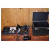 Vintage Singer Sewing Machine with Accessories and Case