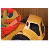 Large Toy Dump Truck with Wooden Building Blocks