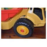 Large Toy Dump Truck with Wooden Building Blocks