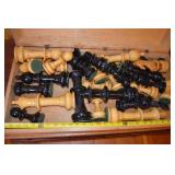 Oversized Wooden Chess Set in Storage Box