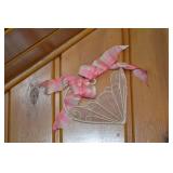 Framed Print of Girl with Roses & 2 Heart Lace Wall Accents