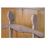 Rustic Wood Sled Home Decor Accent With Hanging Mittens 33x16 Inches