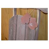 Rustic Wood Sled Home Decor Accent With Hanging Mittens 33x16 Inches